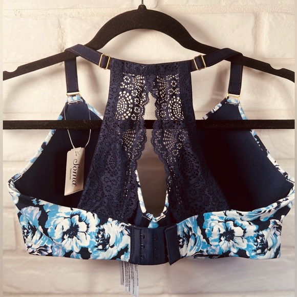 NWT Soma Embraceable Geo Lace
Racerback Underwire Bra 34 DDD Floral Navy #0481 - Picture 2 of 13